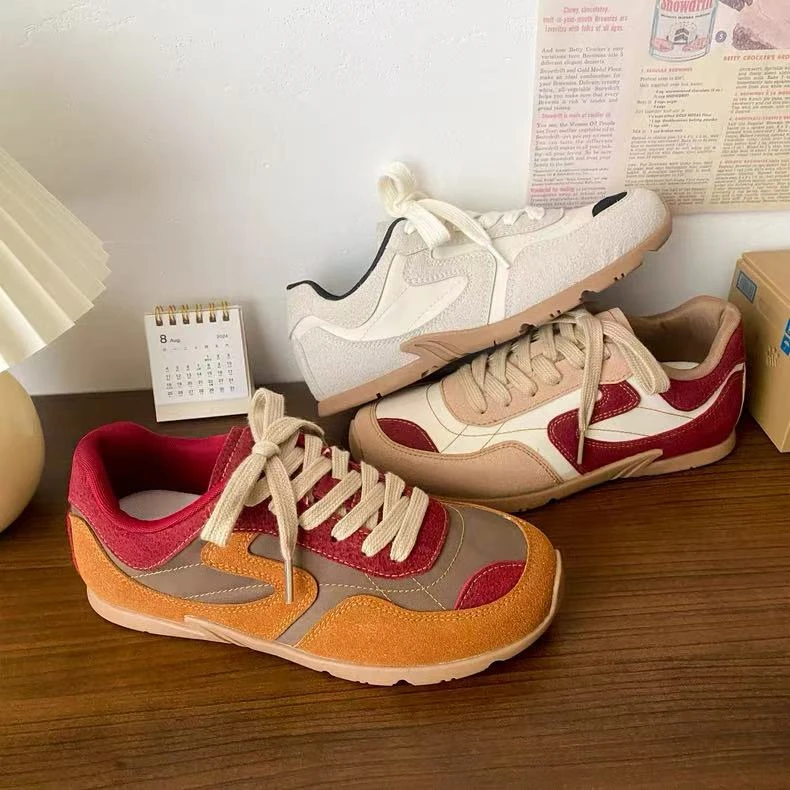 A9847 熊猫德训鞋女轻便2025春季阿甘板鞋小众港风chic小白鞋子