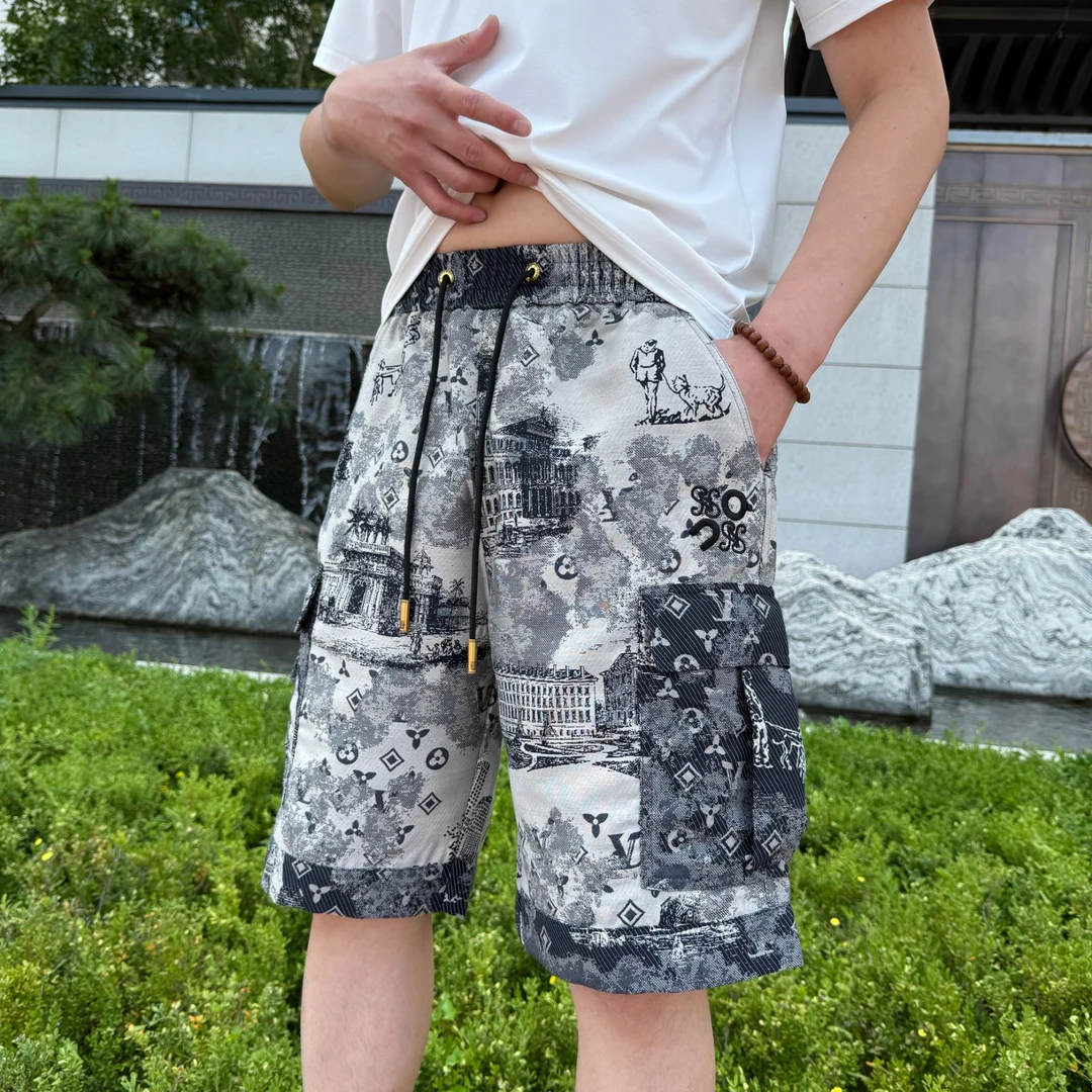 韩版短裤彩绘印花显瘦短裤牛仔裤夏季宽松沙滩个性