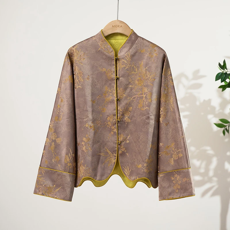 梅花竹韵双面双穿新式中国风复古女士外套（241941）2810