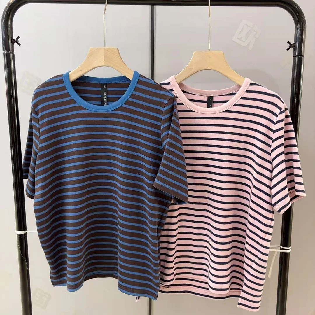 水淼25秋季新款1524-经典百搭-条纹T恤