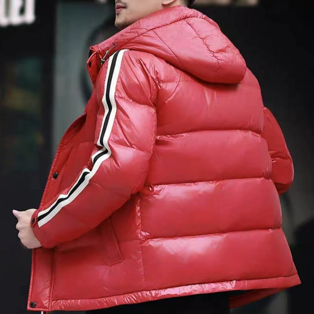 男士连帽羽绒服短款