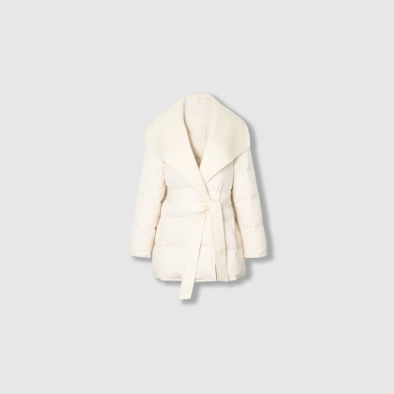 四月初九加大码女装胖MM2025冬 CHAO仙美显瘦中长款白鹅绒羽绒服