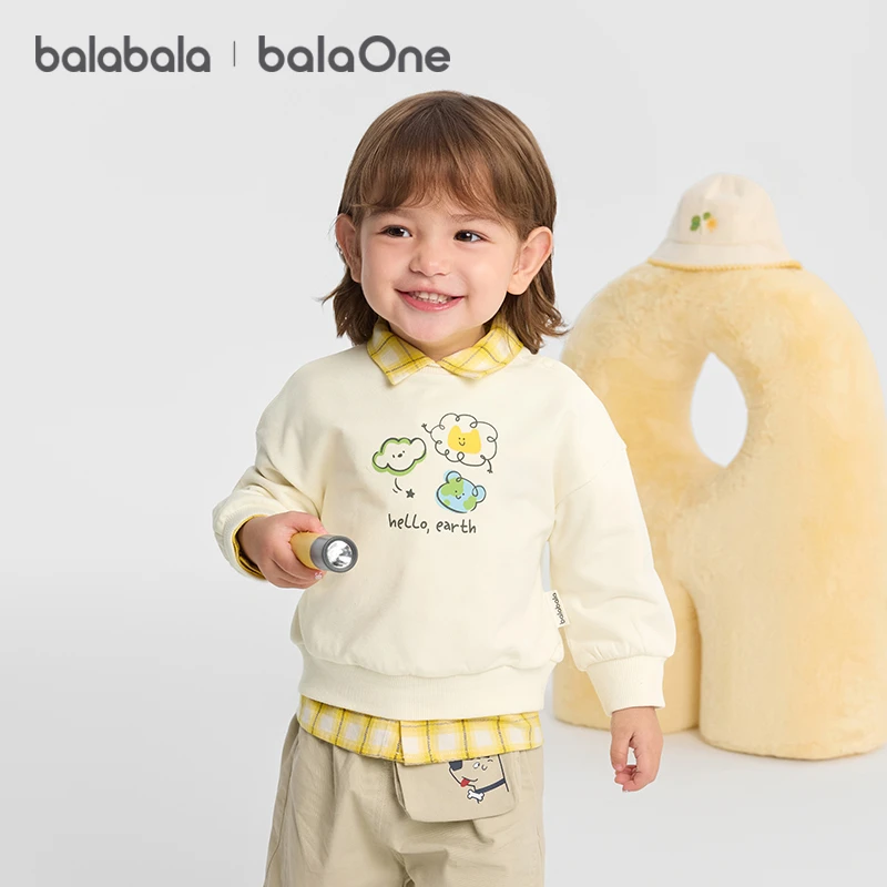 【balaOne】巴拉巴拉童装儿童卫衣宝宝男童女童2025秋装婴儿上衣