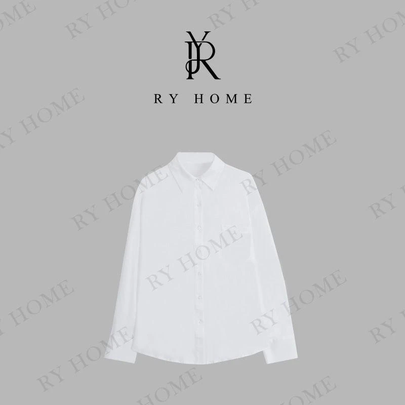 【容雨RYHOME】桑蚕丝＋亚麻零触感佳作天成高品质口袋衬衫251C1411