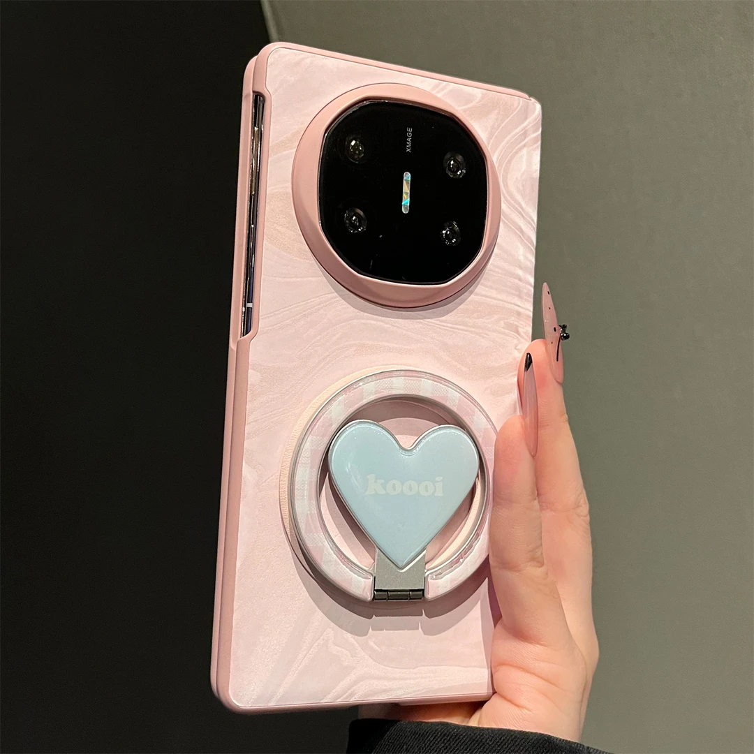 ins风爱心磁吸支架适用华为MateX6折叠屏手机壳女款全包防摔中轴