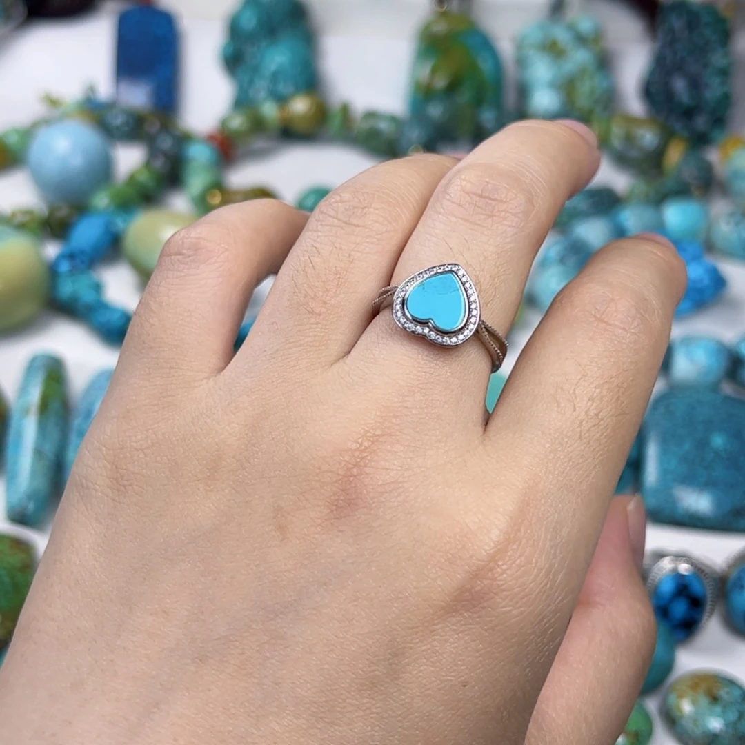 足银镶嵌绿松石珠宝奇石