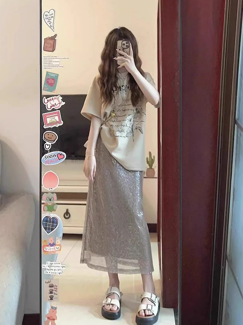 夏装多巴胺搭配一整套茶系穿搭小个子炸街减龄上衣裙子时尚套装女