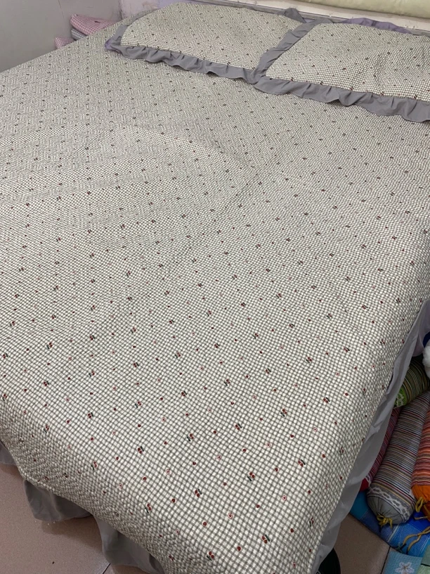 三层夹棉亚麻透气柔软贴肤大床三件套