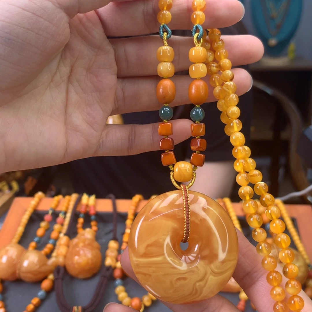 蜜蜡颈饰未镶嵌天然