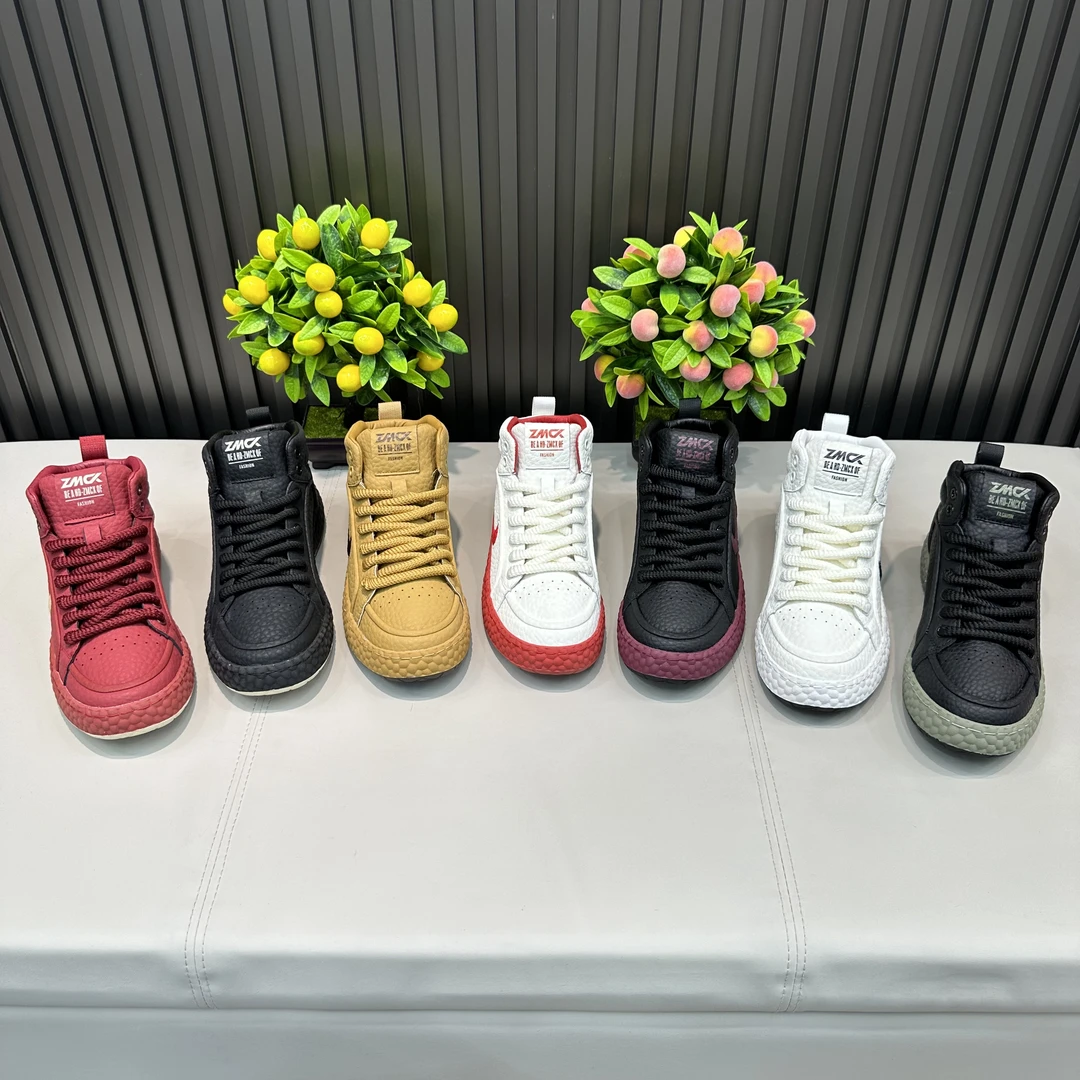 66-566单棉同款【标准码】新款皮面拼接时尚休闲男潮鞋百搭潮流舒适