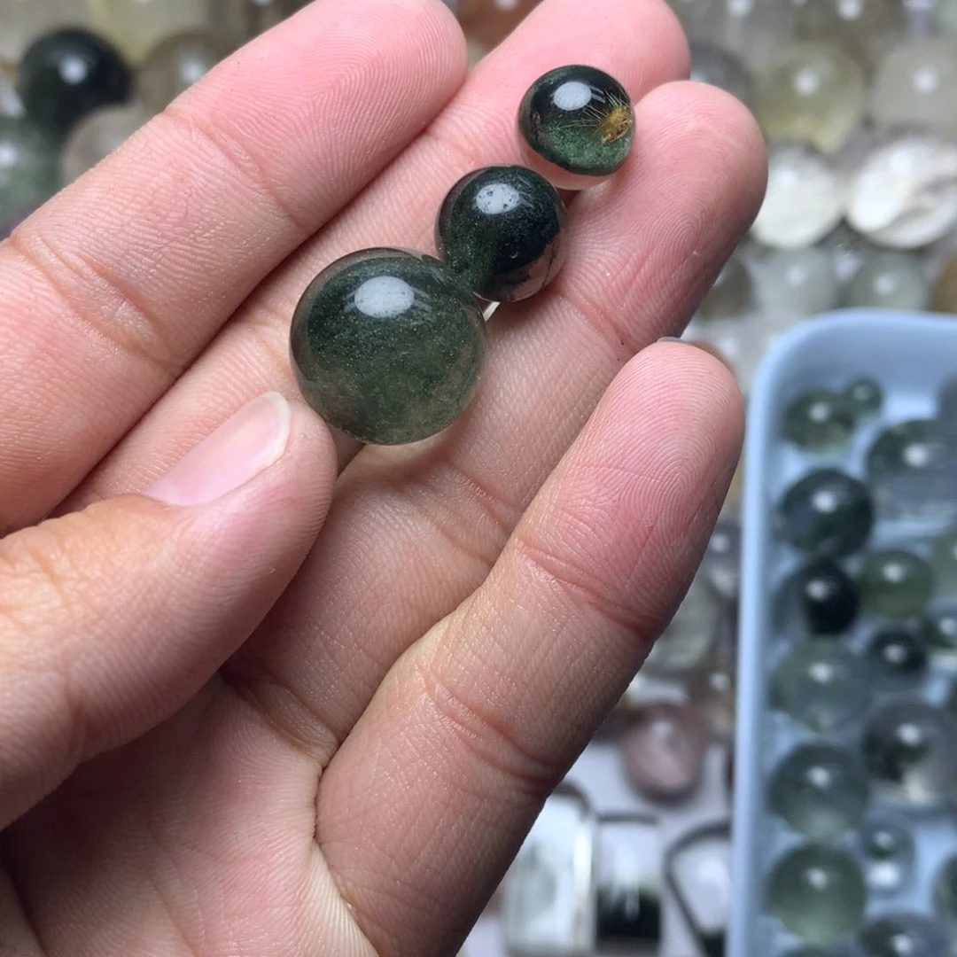 水晶珠宝半成品未镶嵌你*他绿幽灵球