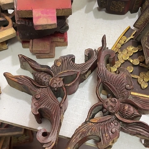 香榧木搬*倒一对孤品木雕70