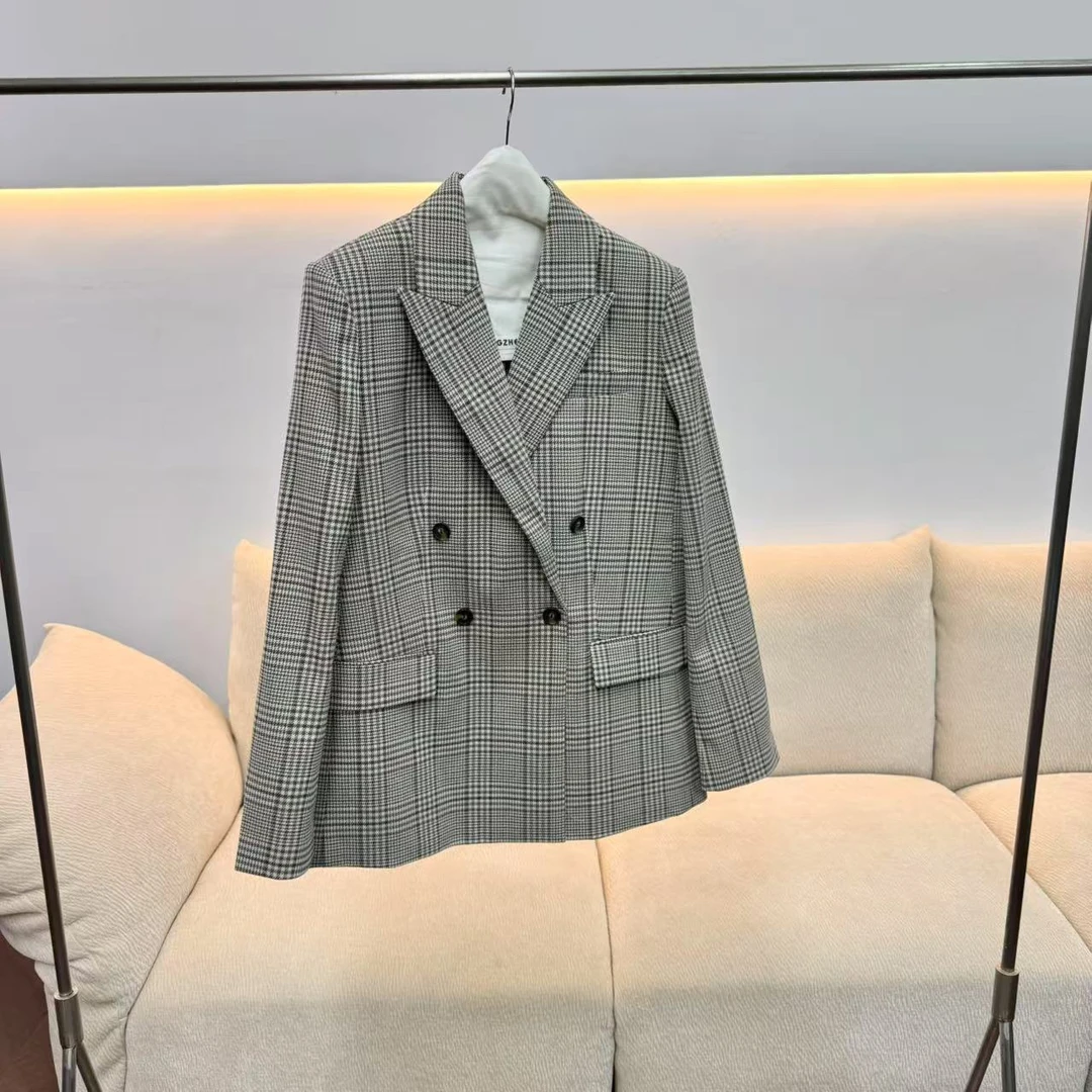 CSY4109 美国客人订单 格纹千鸟格西服