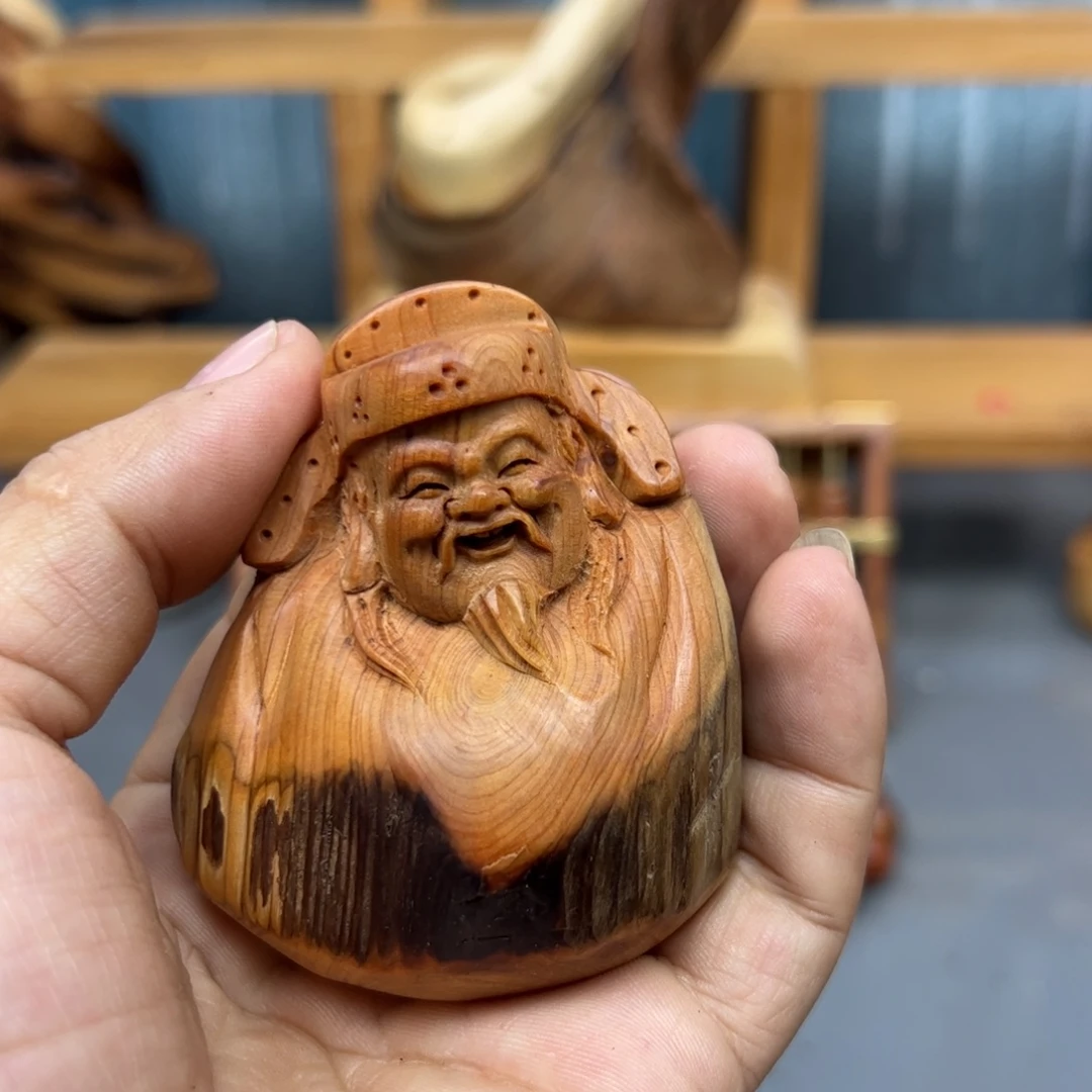 幸***运木崖柏木摆件手把件