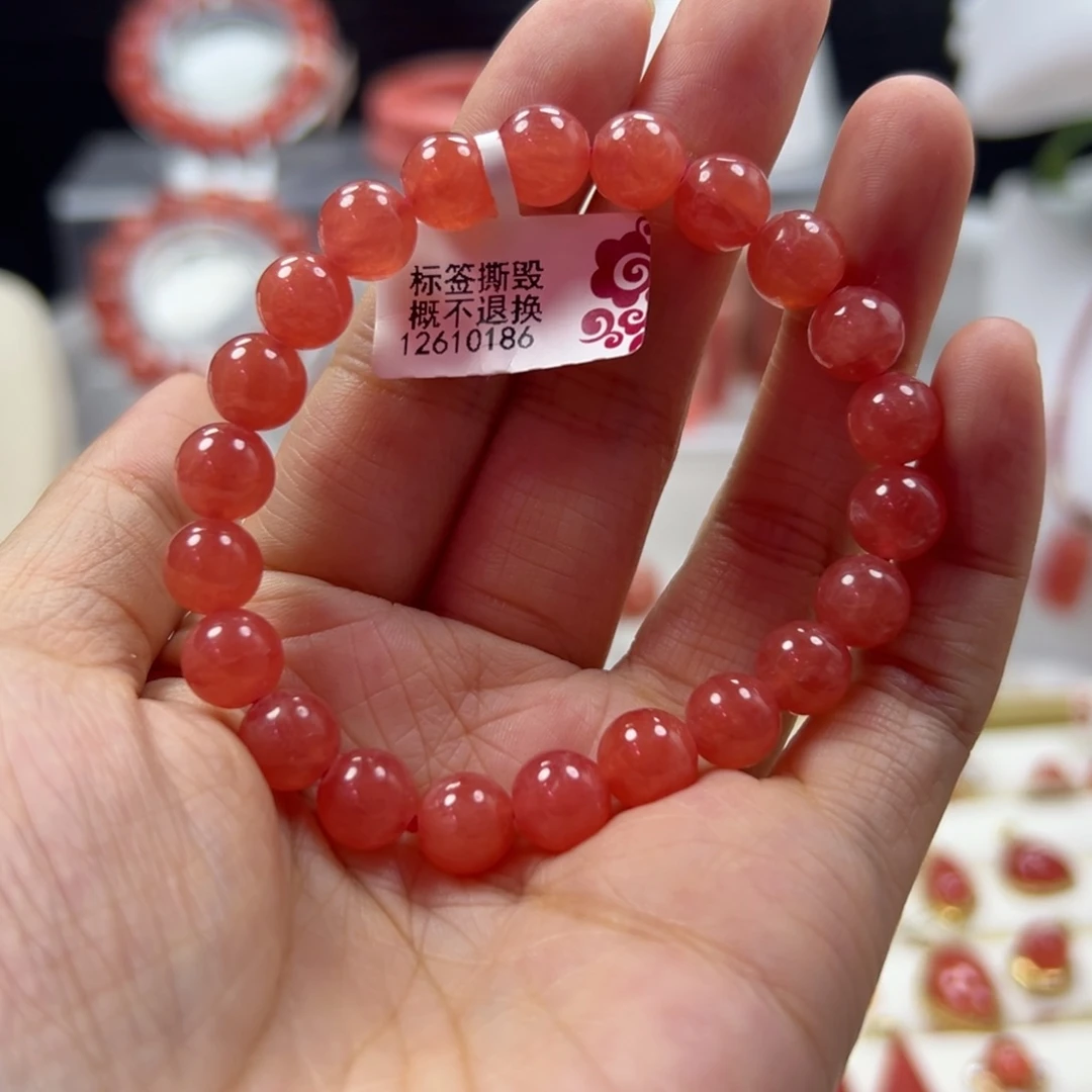 未镶嵌菱锰矿（红纹石）手串