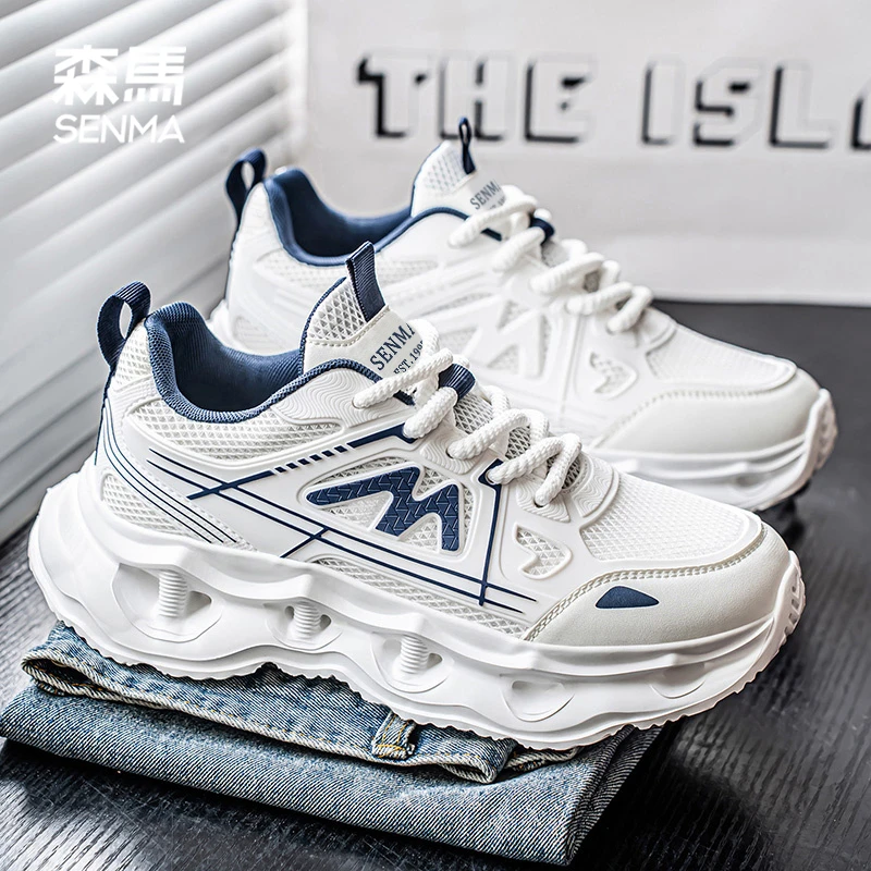 森马夏季网面透气老爹鞋干净感痞帅男鞋增高休闲百搭跑步运动鞋男