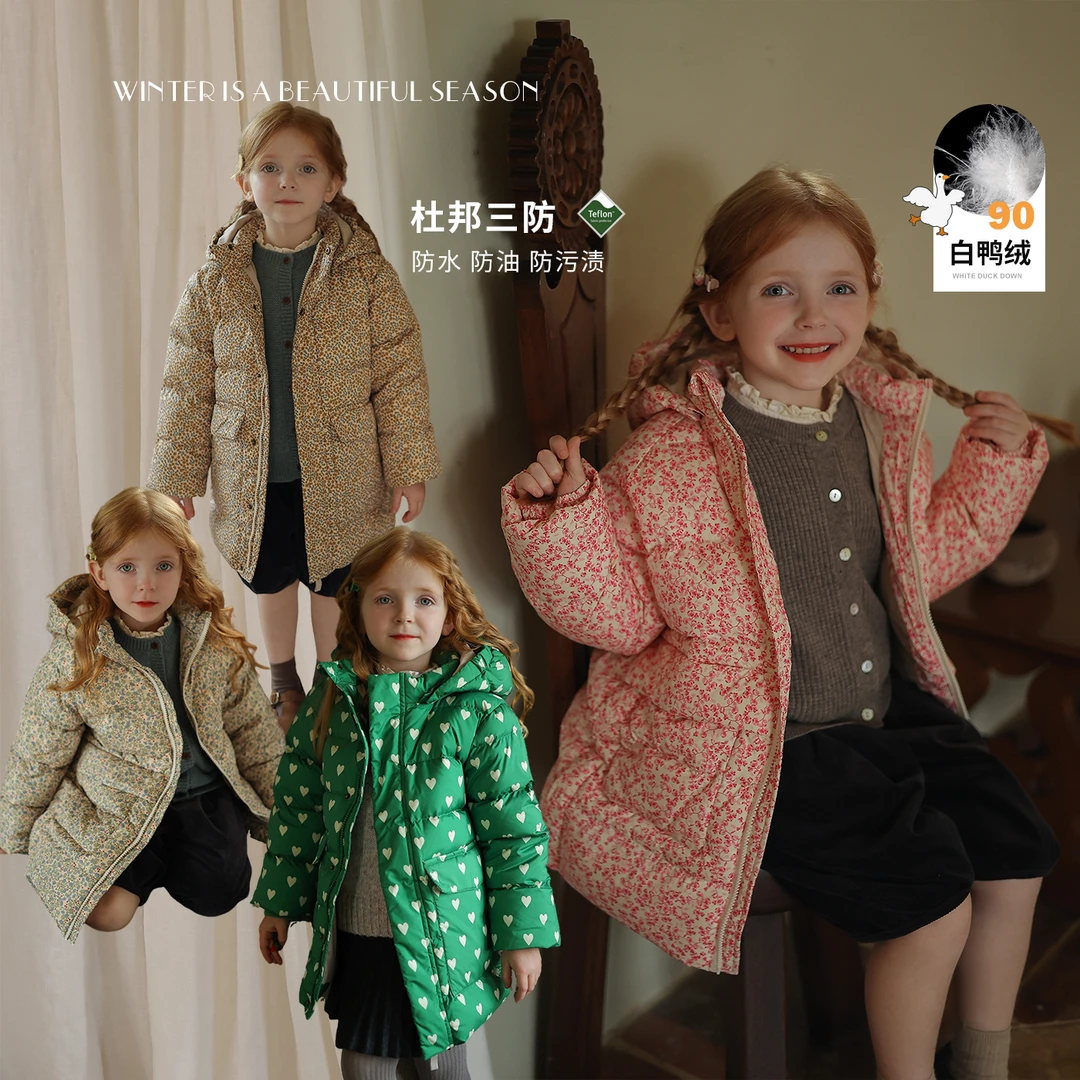 【一件过冬季度主推】杜邦三防碎花ins长款羽绒服