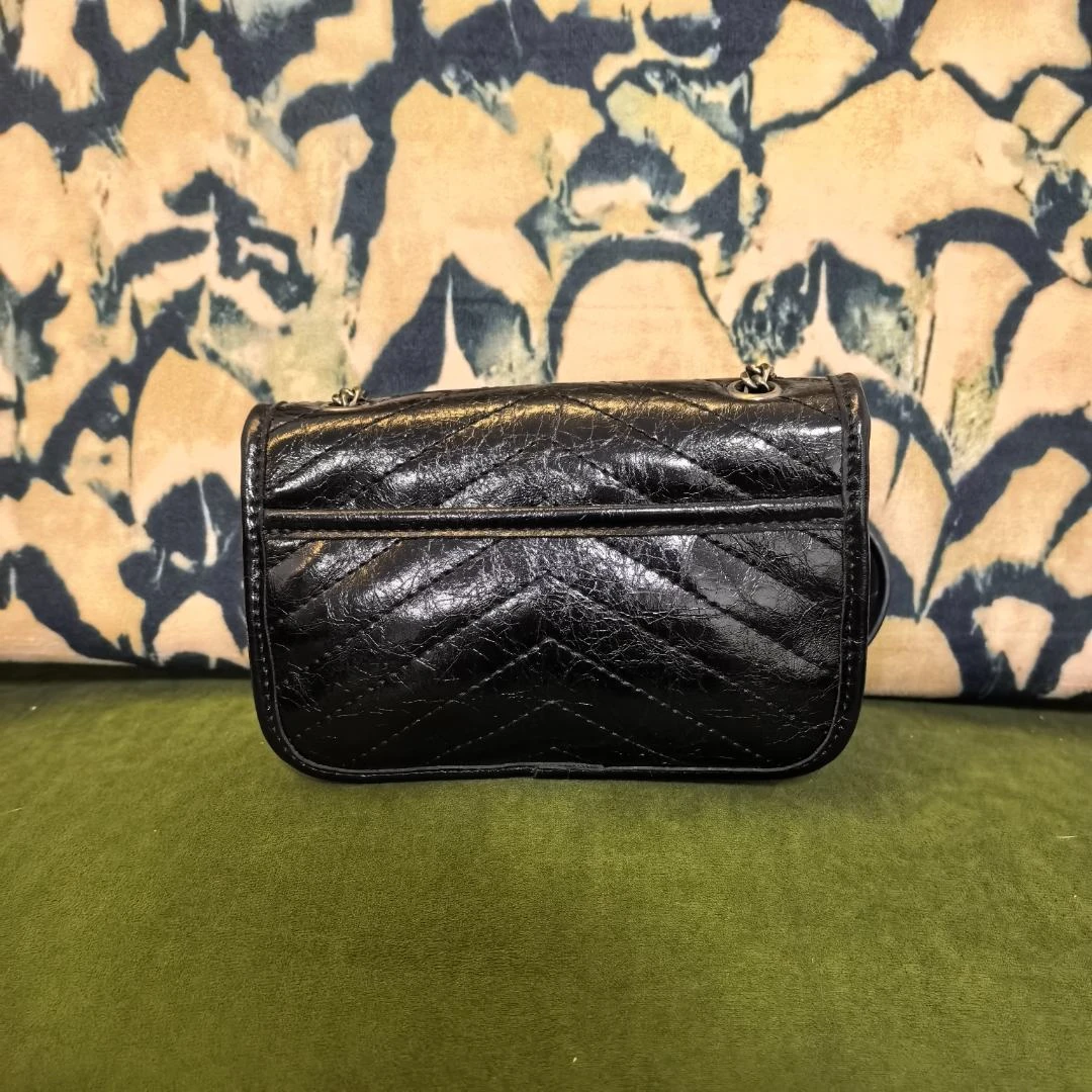 2025新款手工真皮女包 流浪迷你NK 黑 1028