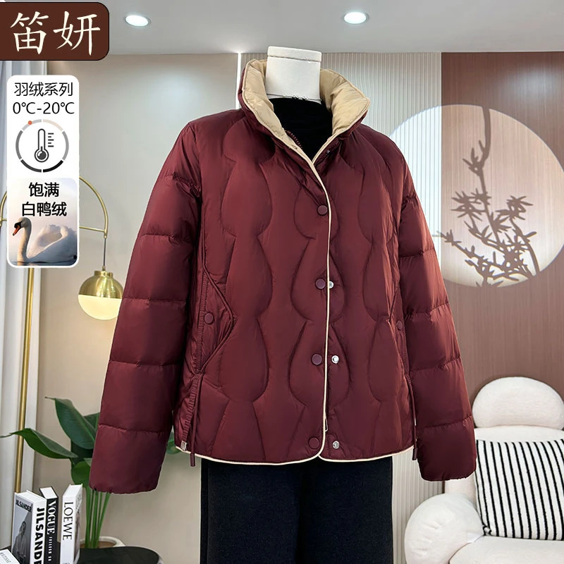 洋气妈妈羽绒服冬装短外套2025新款中老年女秋冬季洋气时尚小棉袄