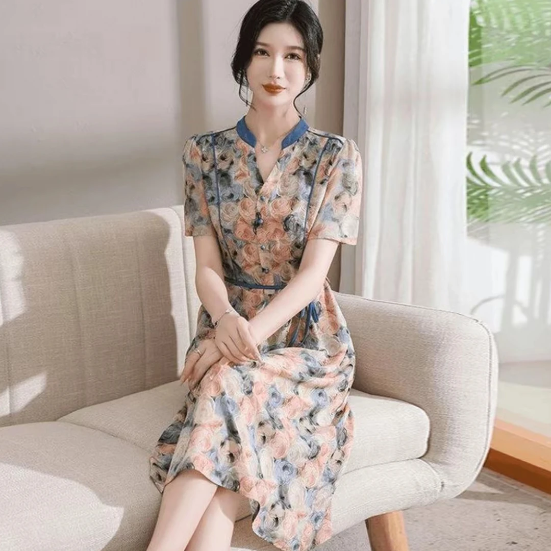 10063-修身型夏装A字裙夏季时尚法式休闲舒适女装裙子【A-1-4】