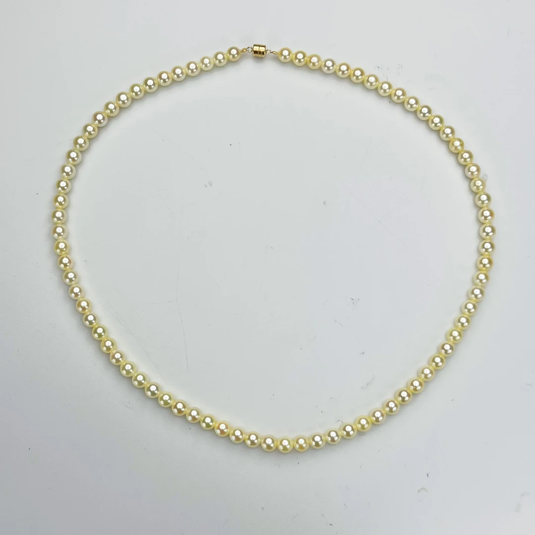 【ZD】尊鼎珍珠-18K金海水珍珠羽皇金色项链+珠径5-6mm-Nami