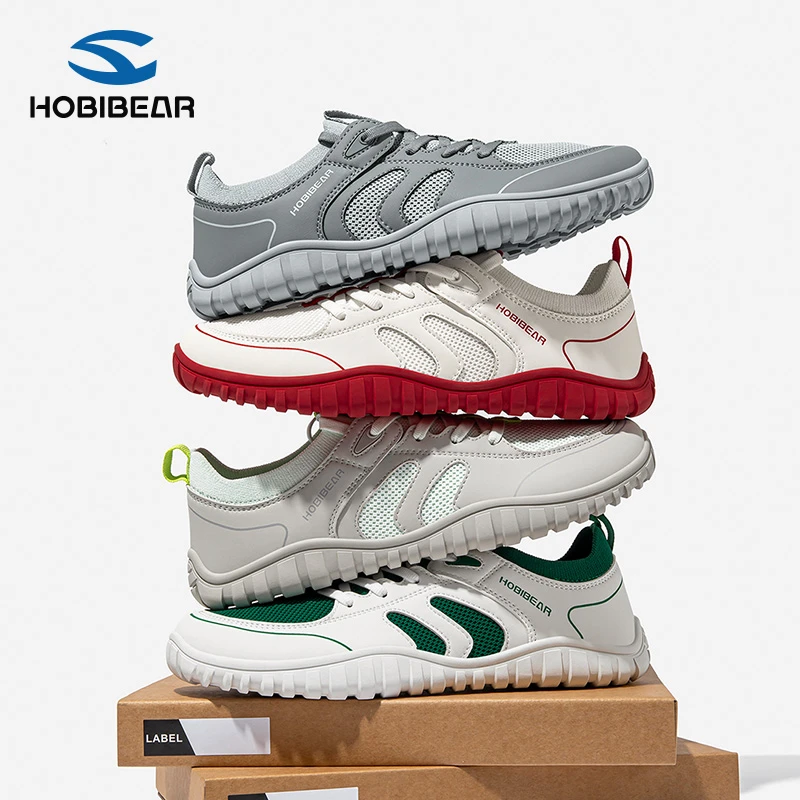 HOBIBEAR训练宽楦运动鞋网面新款防滑休闲男士运动鞋7158