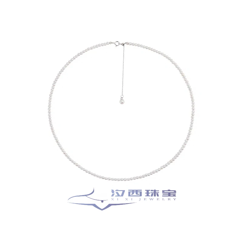 《白月光》天然迷你小米粒baby细珍珠项链细款小米珠精致可叠带