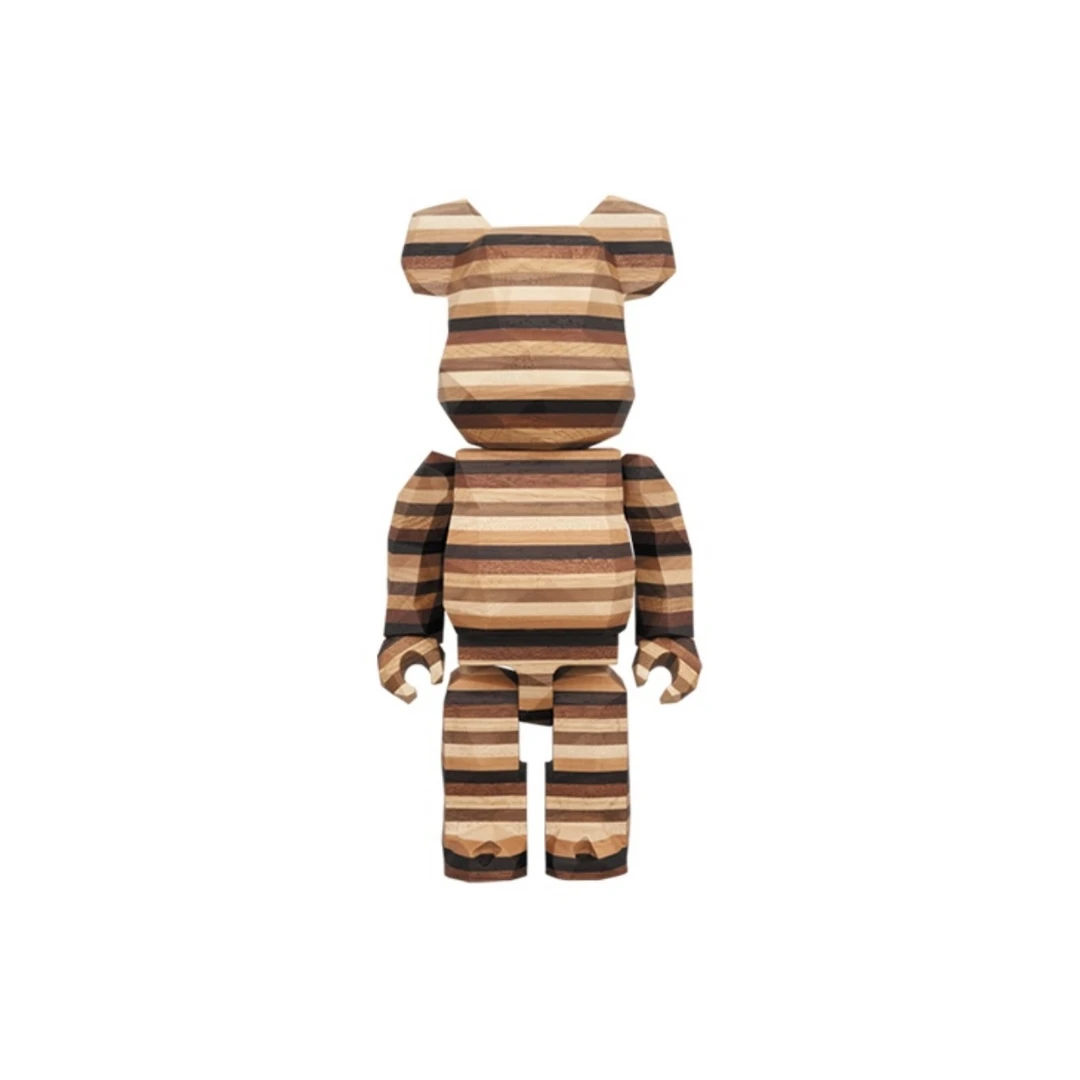 【盒齐无瑕】Bearbrick 藤原浩 多边形地平线 木质 400%玩具