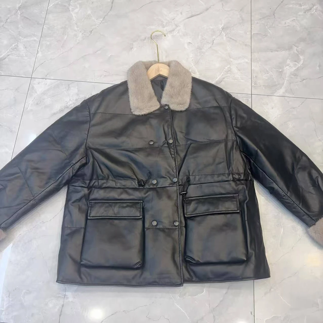 【訢嶼甄选】68529新款时尚百搭设计师款式貂领皮羽绒