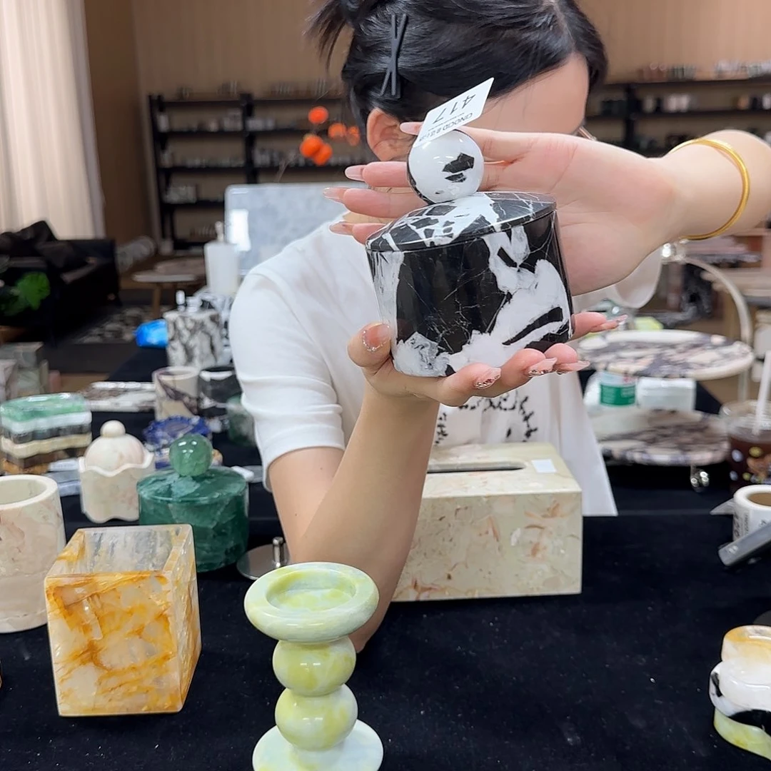 石材417宝黑新款储物罐