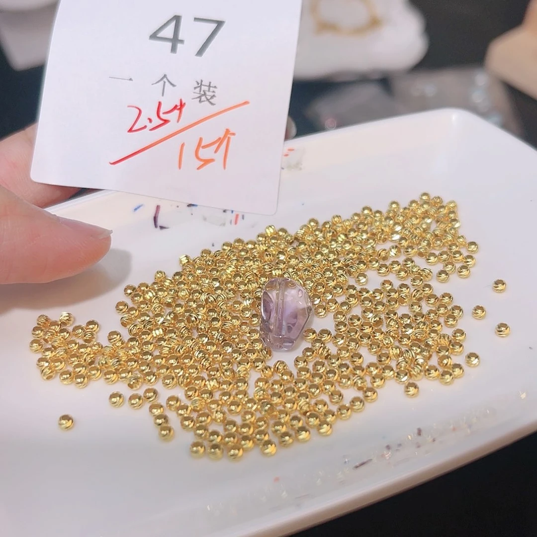 水晶珠宝半成品银S925镀金镶嵌47