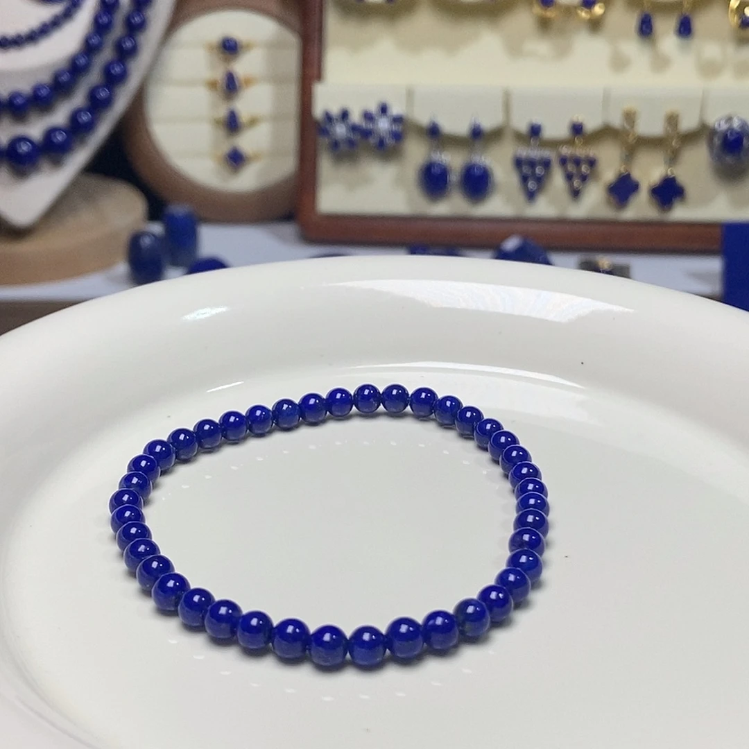 青金石未镶嵌精品单圈4.5mm