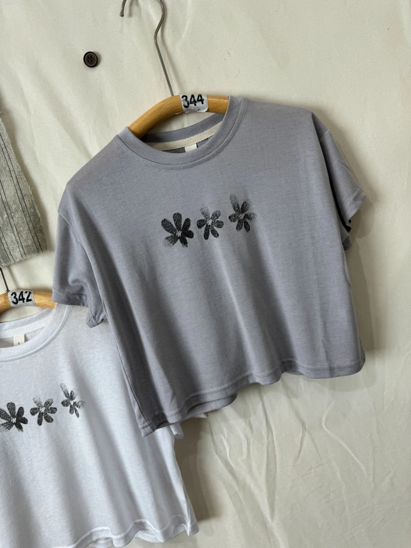 （377）森系韩版新款小碎花印花T恤童装