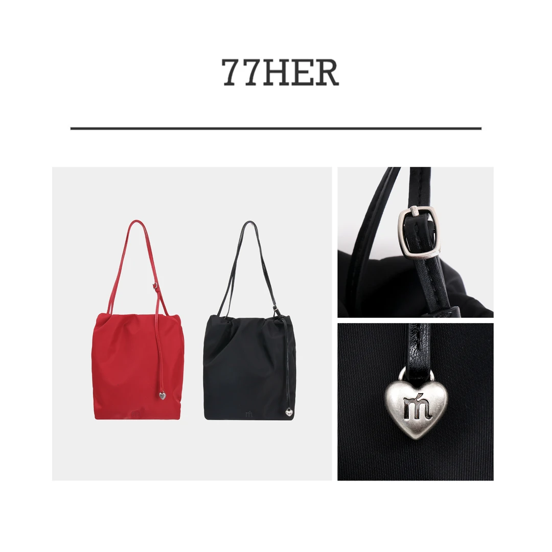 77her 时尚设计感纯色百搭出片福袋托特包包