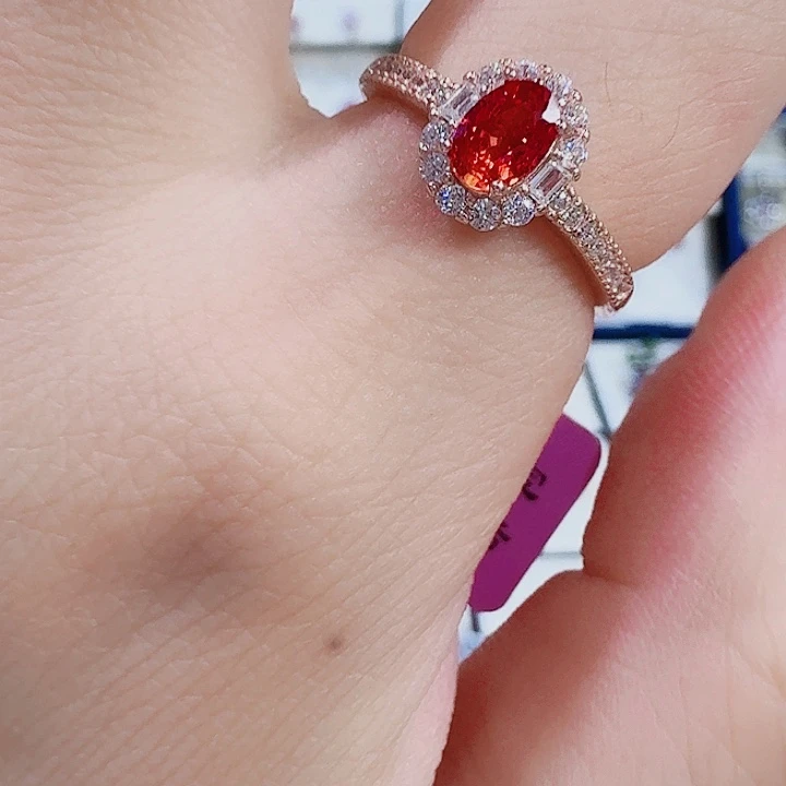 蓝宝石戒指银S925镶嵌戒指