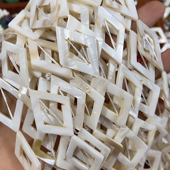 玛瑙/玉髓合金珠宝半成品2条大号镂空四边形