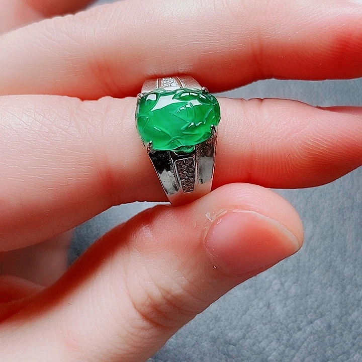 翡翠银S925镶嵌戒指