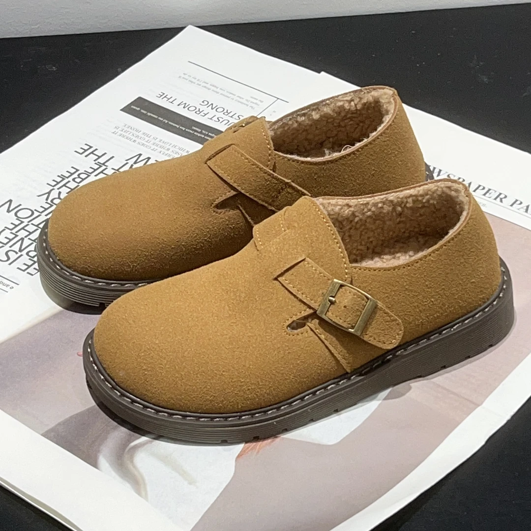 小敏家 清货~就几双 平底全包加绒保暖复古一脚蹬勃肯棉鞋G908