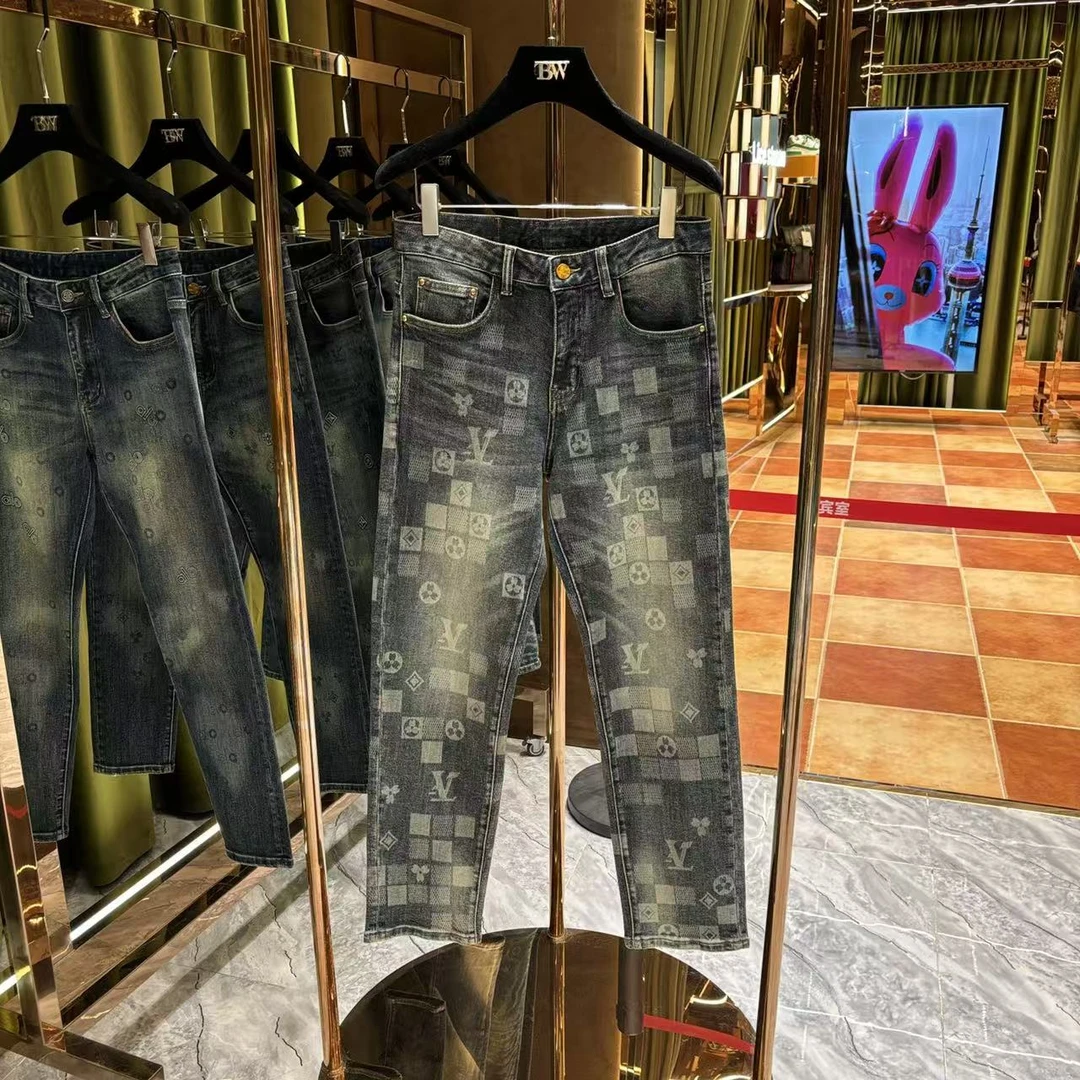 YL【YY专属】2025年秋款轻奢潮牌重工洗水牛仔裤-78080