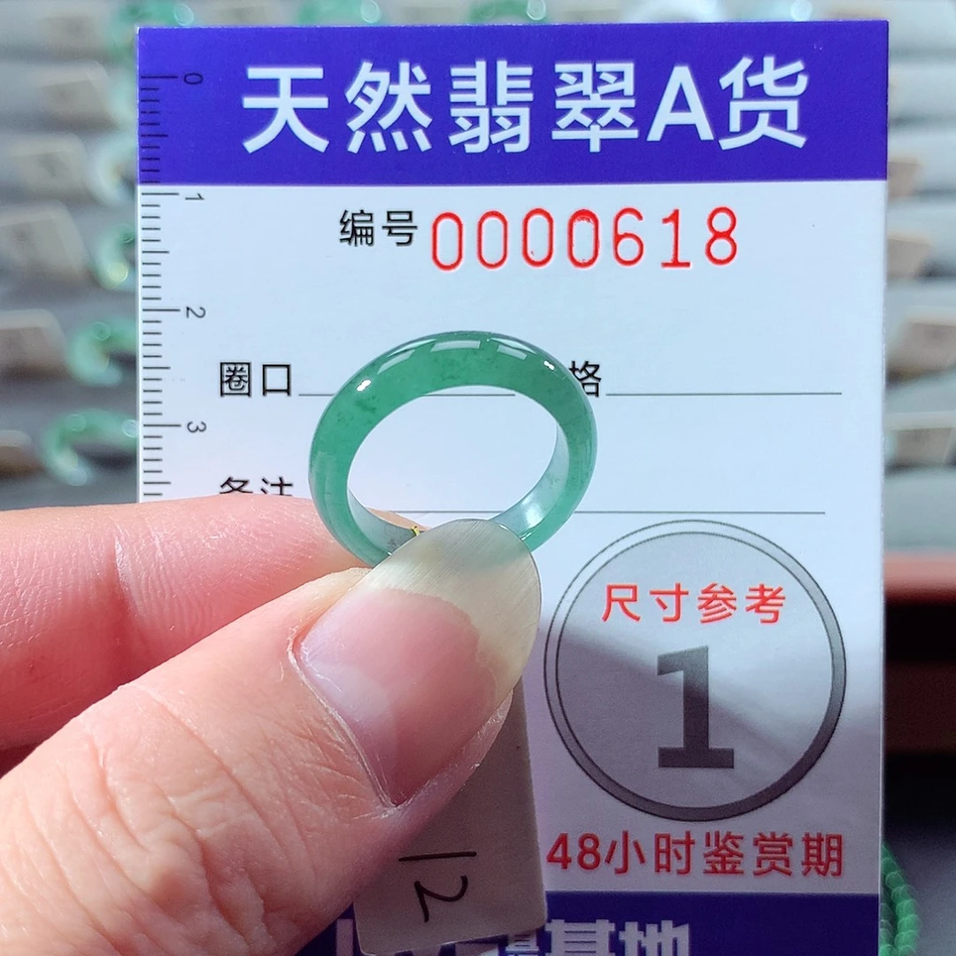 翡翠未镶嵌戒指12号