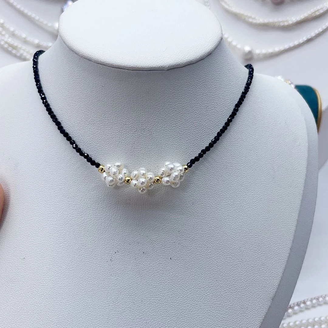 颈饰银S925镶嵌淡水珍珠