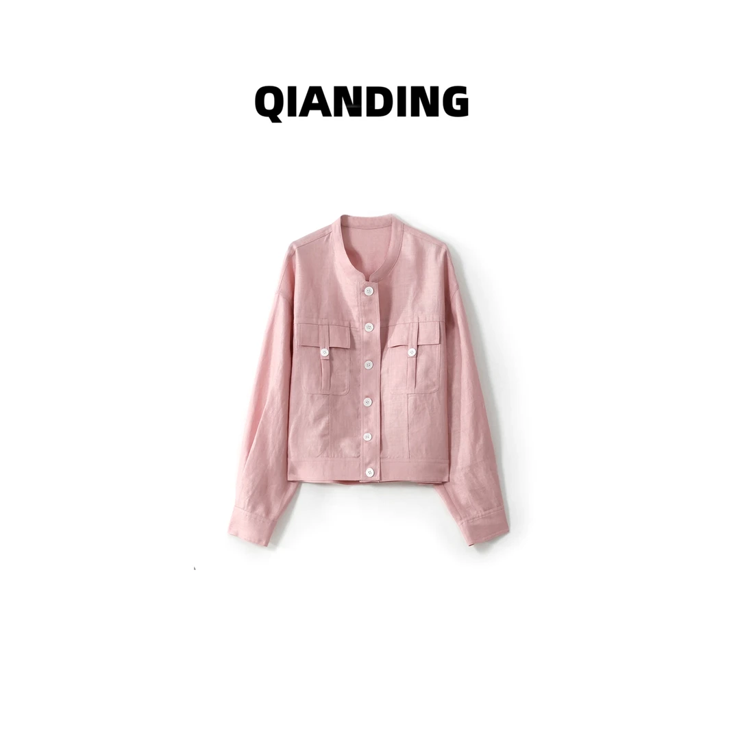 JZ【芭乐空气外套】亚麻莱赛尔混纺冰麻空气感时尚百搭外套JZ25149