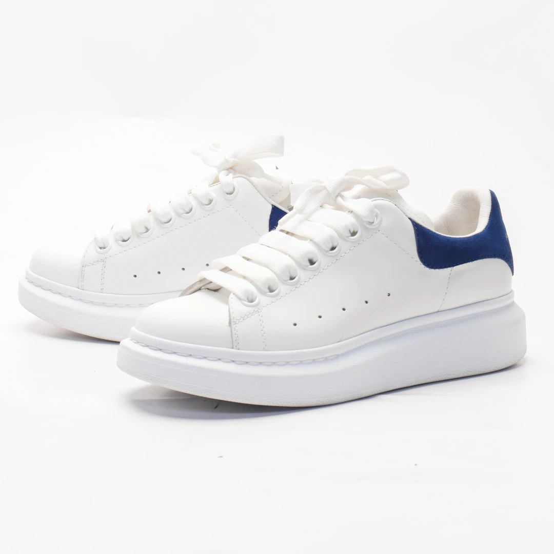 95新 Alexander McQueen/亚历山大·麦昆 /37/白色蓝尾增高鞋/97新