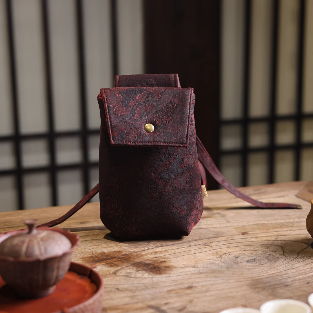 初日芙蓉香云纱手机包（慢蓝S0764）