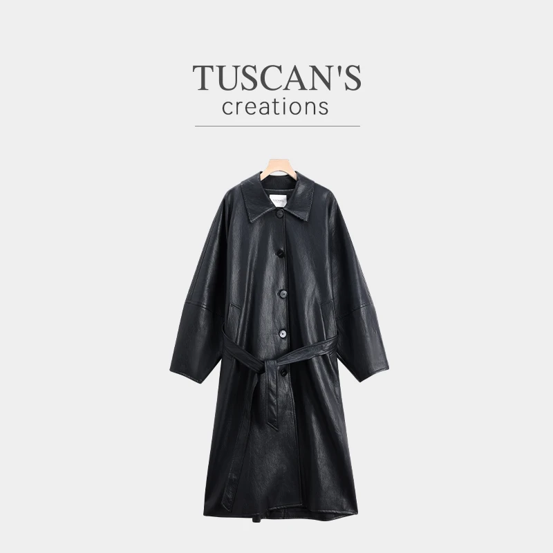 TUSCAN'S CREATIONS女士春秋经典长款风衣女装大衣时代双鱼