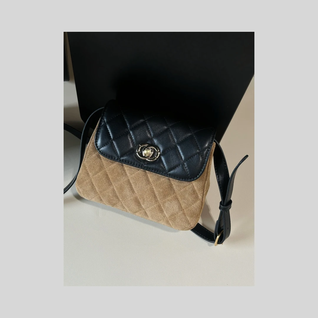 【835#编码】小香风25A手工坊系列竖版拼色口盖包斜挎包