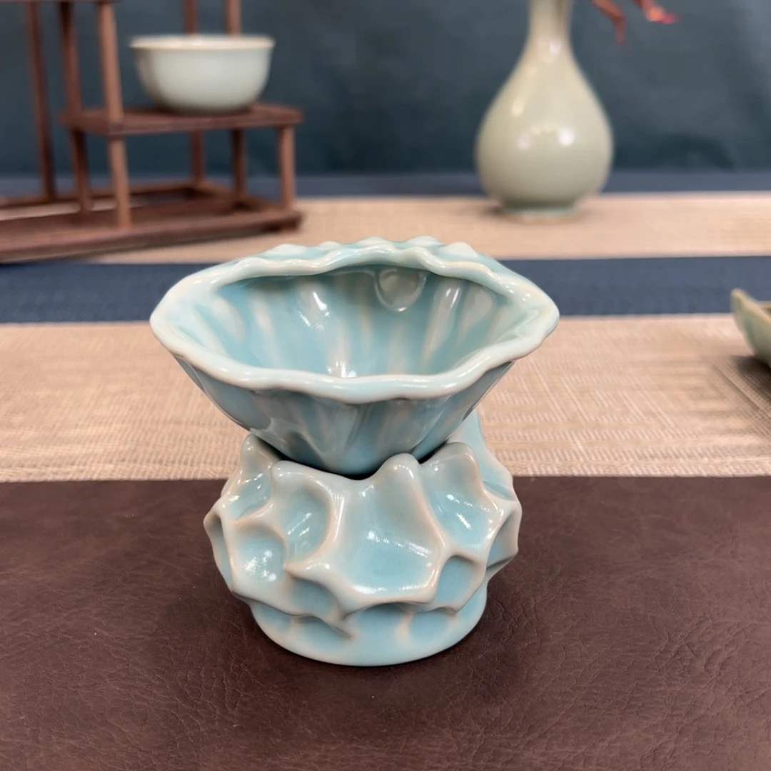 摆件仿古莲藕茶漏