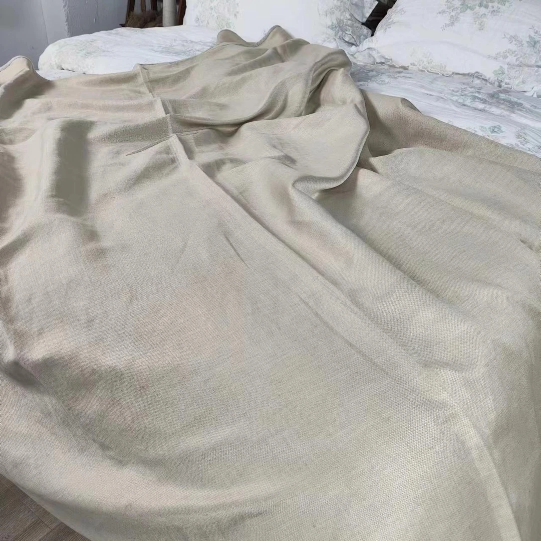 【高货】麻丝包边清爽舒适盖毯轻奢高级多功能黄色