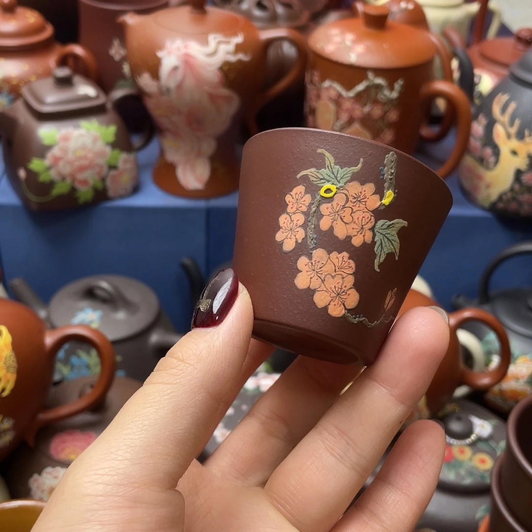 茶杯红泥紫砂主人杯50cc