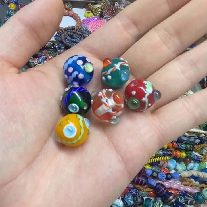 琉璃颈饰出口珠蜻蜓眼